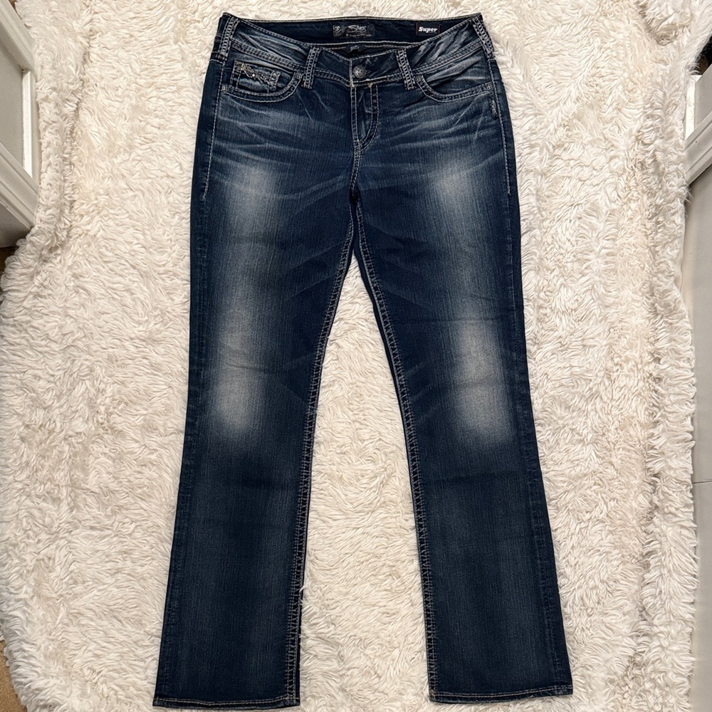 Silver Jeans Women's Dark Blue Boot Cut Jeans